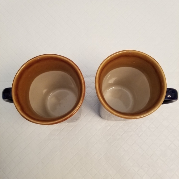 Set Of 2 Royal Norfolk Square 2-Tone Flared-Rim Stoneware Mug 14 oz Blue/Brown - Picture 2 of 6